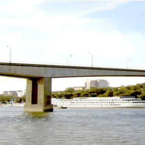 Voroshilovsky Bridge Crossing over the Don River in Rostov-on-Don before the reconstruction